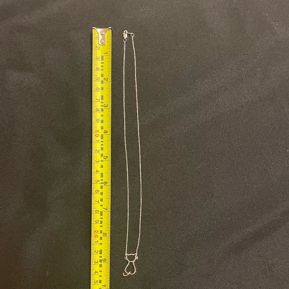 Silver Diamond Cat Necklace - Picture 4 of 4